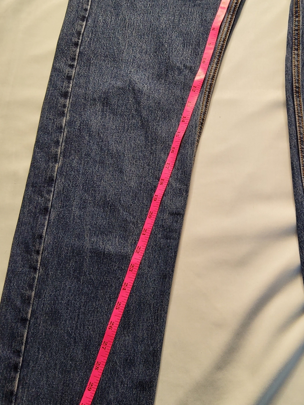 Levi's 505 Men's Straight Fit Blue Denim Jeans - Picture 4 of 9